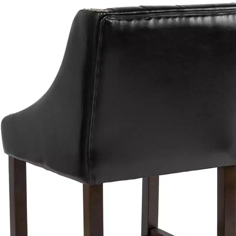 Emma and Oliver 24H Transitional Tufted Walnut Counter Stool