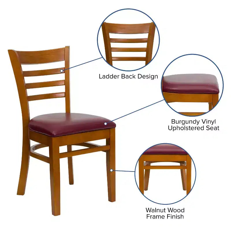 Emma and Oliver Ladder Back Wooden Restaurant Dining Chair