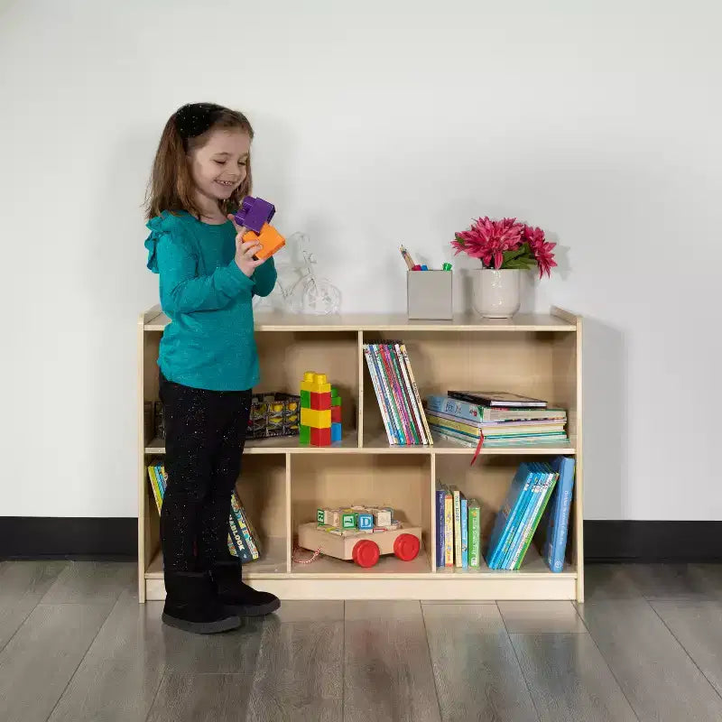 Natural Wood 8-Cubby Storage Cabinet, Single-User Assembly
