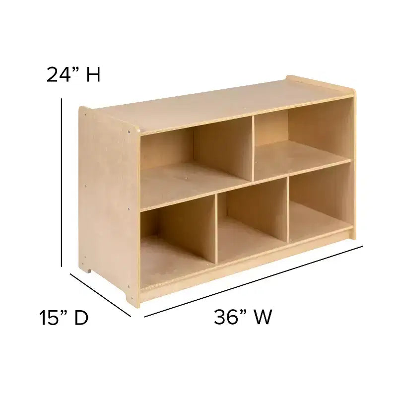 Natural Wood 8-Cubby Storage Cabinet, Single-User Assembly