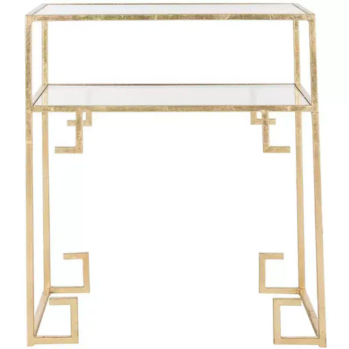 Berdine Accent Table - FOX2560 - Gold/Mirror - Safavieh Couture