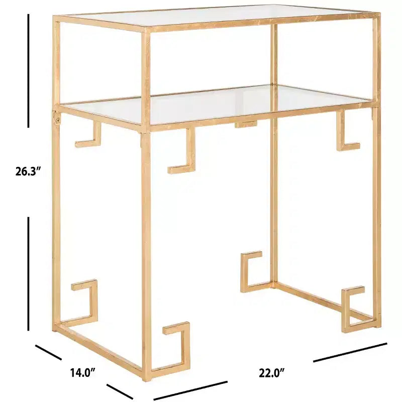 Berdine Accent Table - FOX2560 - Gold/Mirror - Safavieh Couture