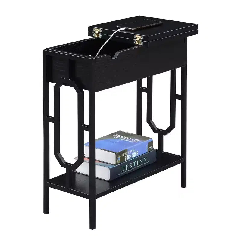 Omega Flip Top End Table with Charging Station - Breighton Home